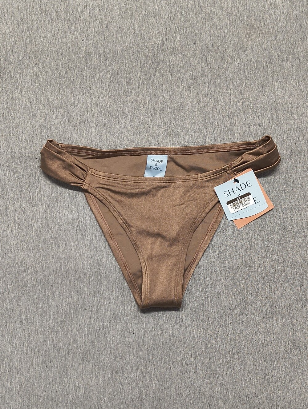 Shade & Shore Women’s High‑Shine Tunneled High‑Leg Extra‑Cheeky Bikini Bottom